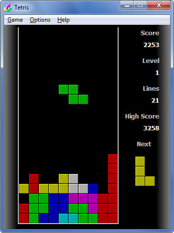 Classic Tetris game.